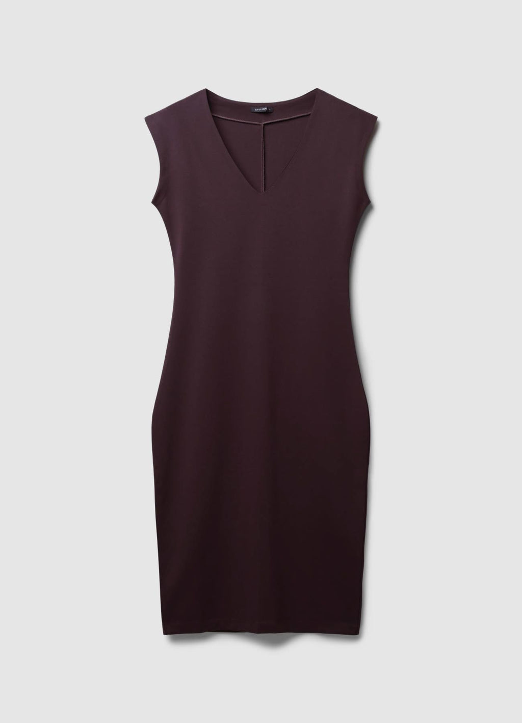 Vestido tubo con escote en V y abertura en la espalda