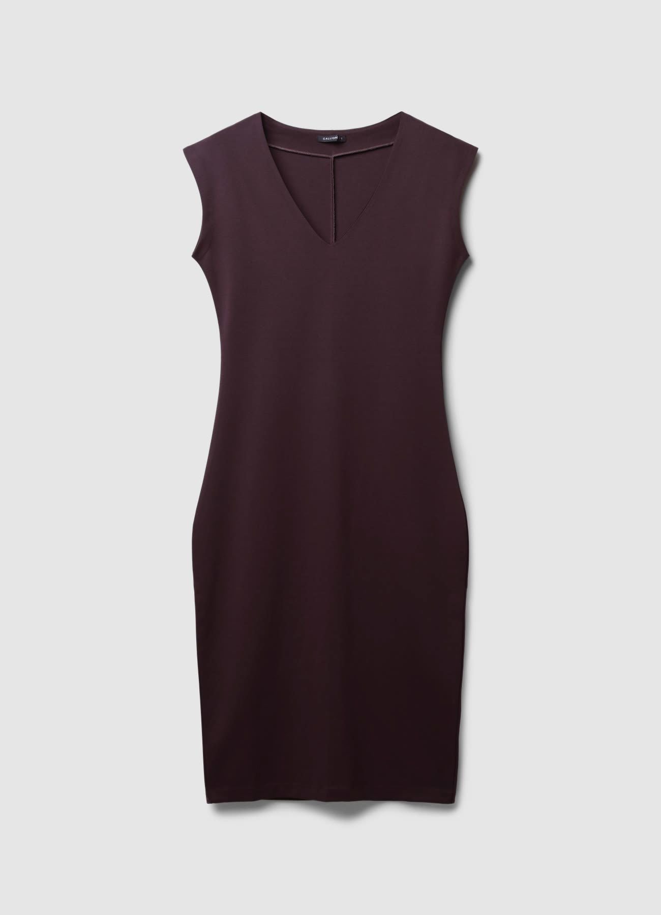 Vestido tubo con escote en V y abertura en la espalda