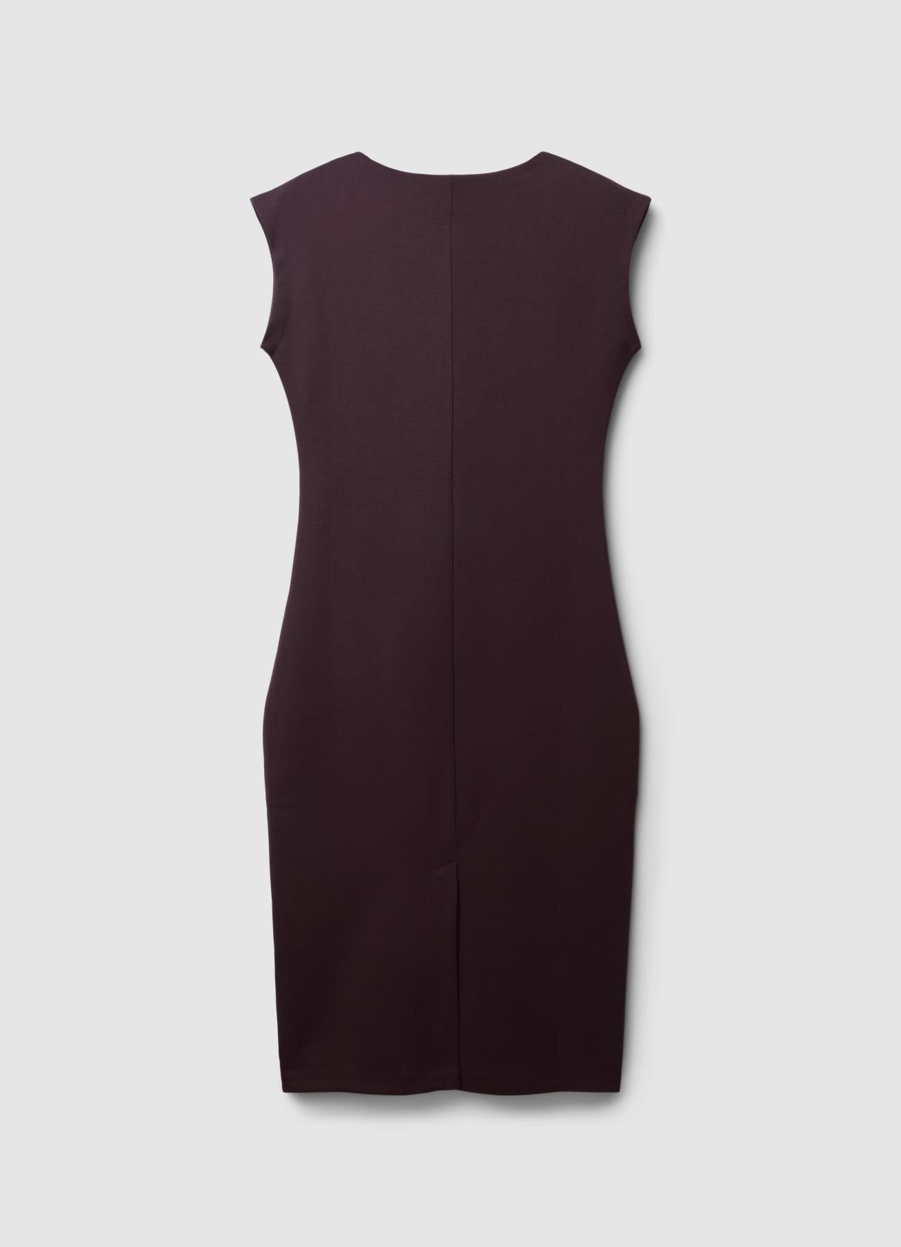 Vestido tubo con escote en V y abertura en la espalda